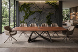 Dining table INFINITY 180-220-260cm boat-shaped extendable spanish ceramic rust brown