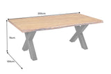 Dining table MAMMUT 200cm table top 50 mm acacia wood X-legs
