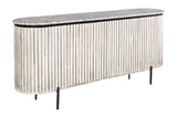 Sideboard ADLON 170cm Marmorplatte weiß Mangoholz grau
