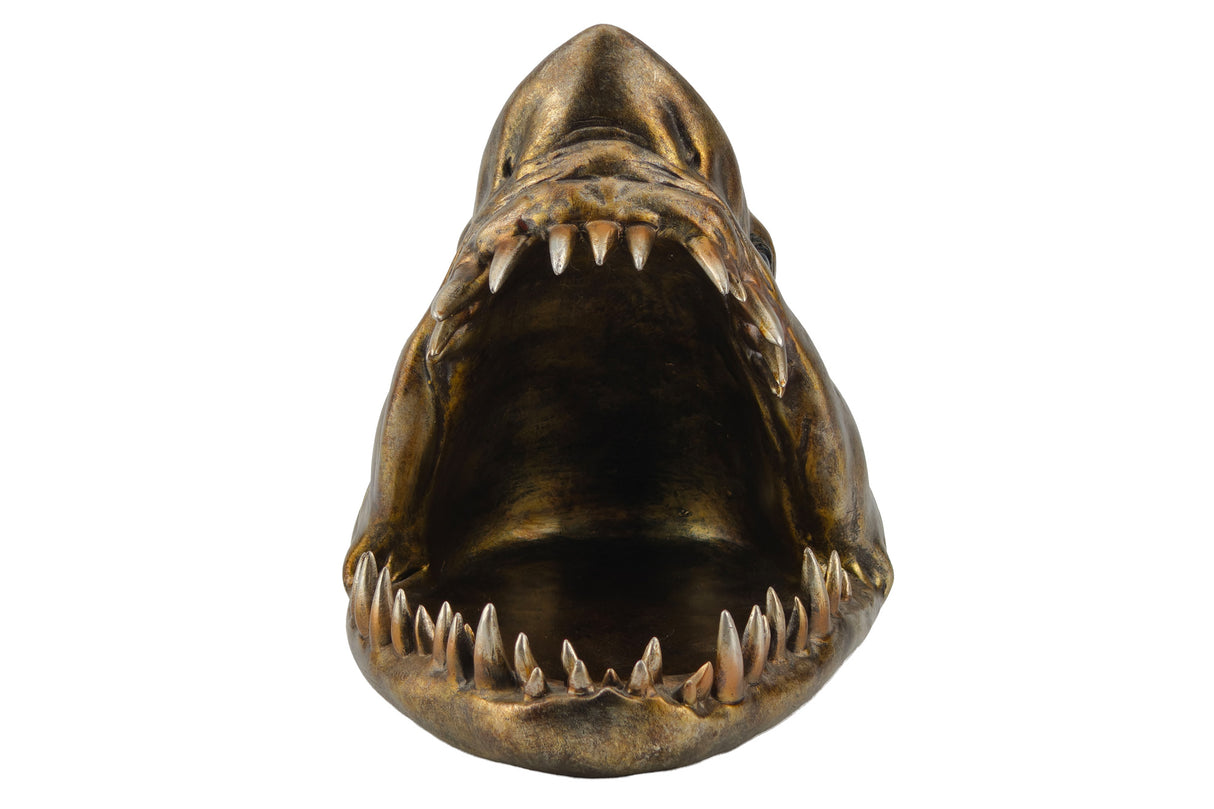Decoration sculpture SHARK 25cm bronze with storage compartment
