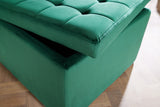 Stool MODERN BAROCK 60cm velvet emerald green w/ storage compartment