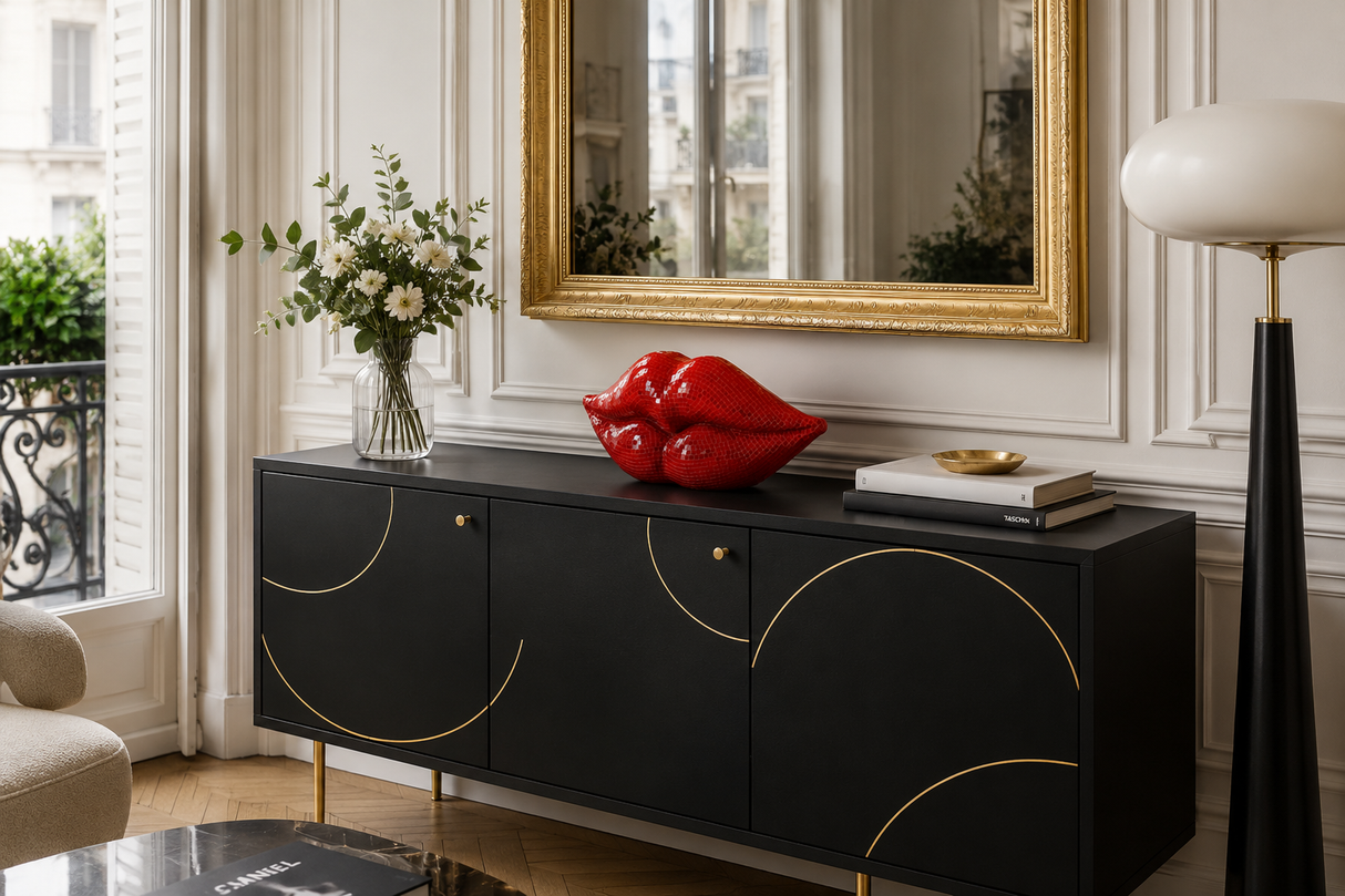 Deko DISCO LIPPEN 35cm Mosaik rot