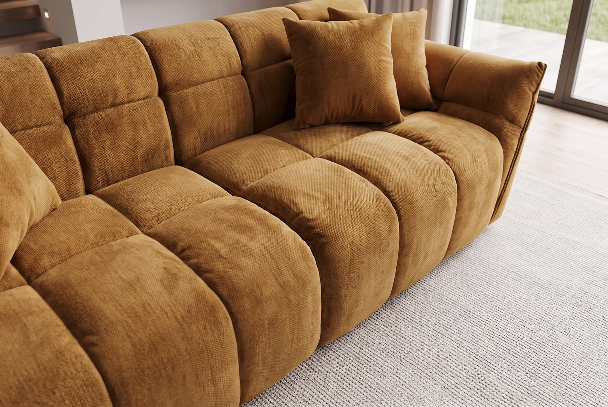 Sofa CLOUD 260cm 3-seater XXL vogue velvet mustard yellow