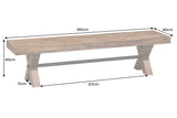 Bank GOLIATH 180cm Kiefernholz natur schwarz