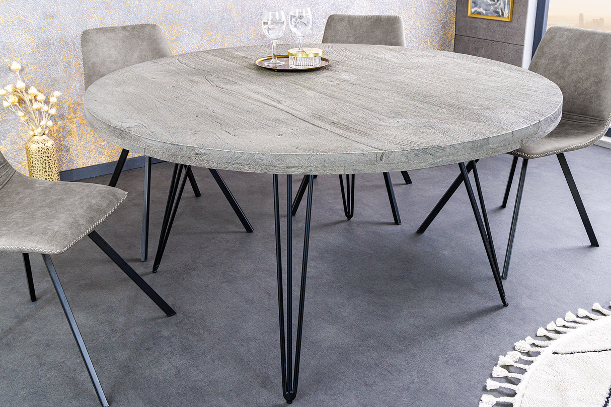 Dining table SCORPION Ø 120cm round mango grey