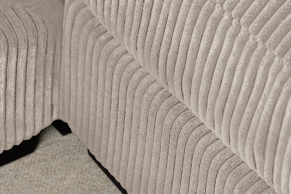Corner sofa BABYLON 270cm XXL w/ ottoman cord beige