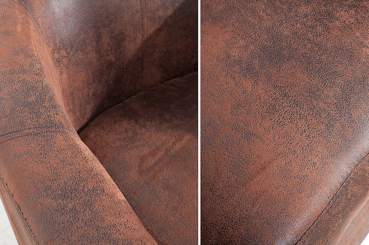 Armchair HEMINGWAY microfibre whisky brown