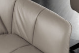 Swivel chair PAPILLON rotatable 180° w/ armrests leather taupe