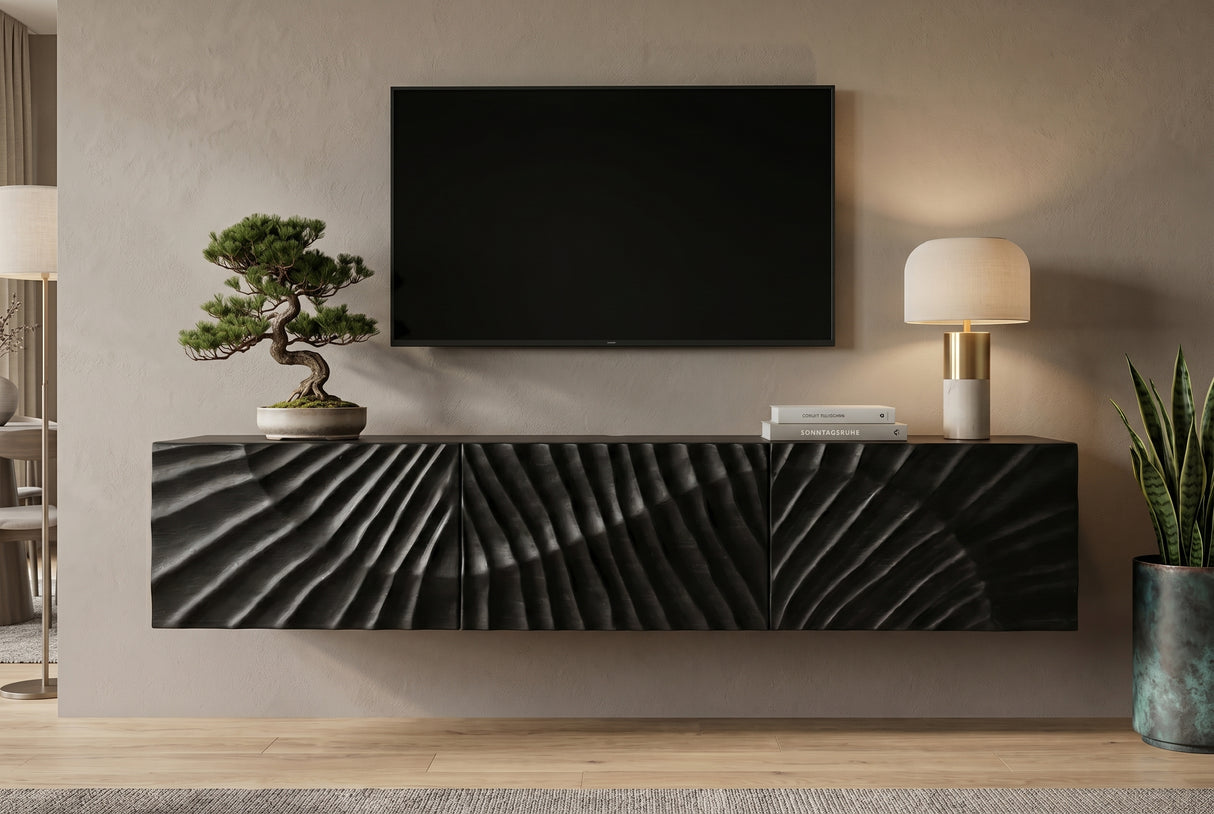TV-Board SCORPION 160cm 3D hanging mango black