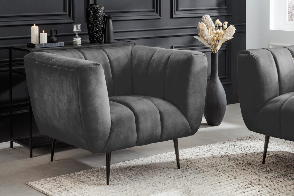 Armchair NOBLESSE velvet grey