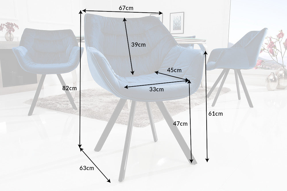 Stuhl THE DUTCH COMFORT mit Armlehnen samtblau
