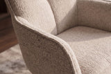 Drehstuhl LUGANO 360° Auto-Return-Funktion mit Armlehnen 150 Kg Belastbarkeit Chenille-Tweed taupe
