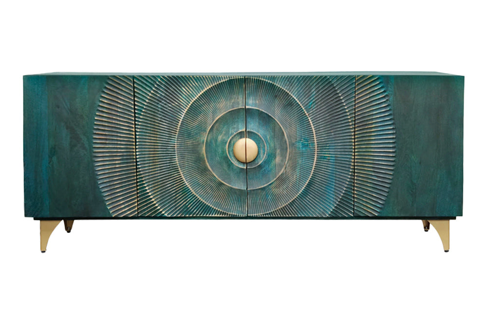 Sideboard GOLDEN SUNSET 180cm 3D turquoise