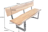 Bench MAMMUT 160cm U-legs 40mm w/ back rest acacia wood honey finish