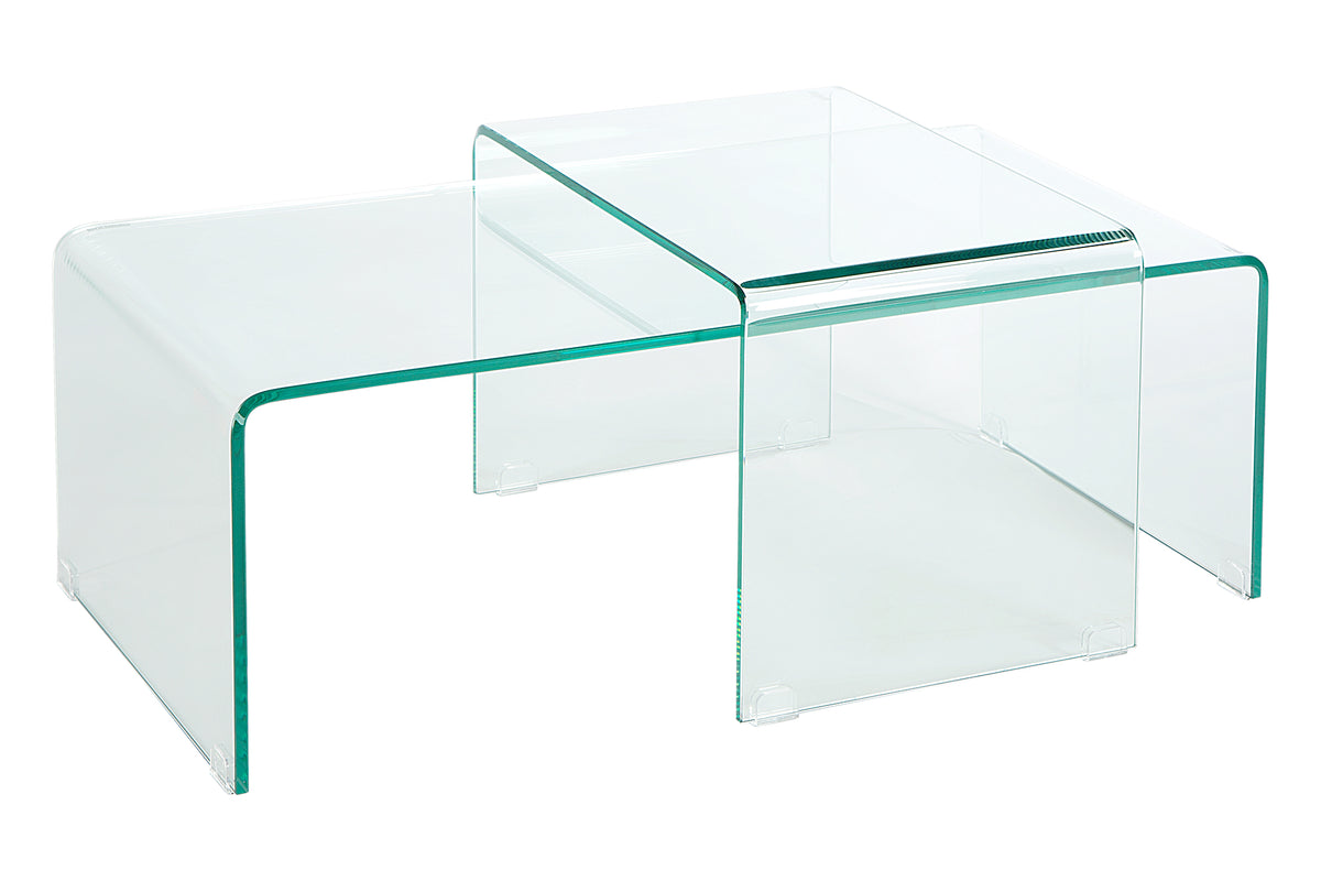 Konferenční stolek FANTOME 60-100 cm set 2 ks 12mm tvrzené sklo