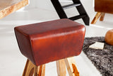 Bar stool BOCK 75cm genuine leather mango wood