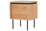 Bedside table ATELIER 55cm natural oak wood look w/ black legs