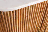 Sideboard TRES CHIC 70cm mango wood natural w/ white marble top and golden handles