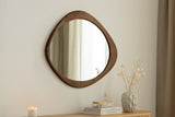 Wall mirror ORGANIC 90cm massive wood walnut wood look