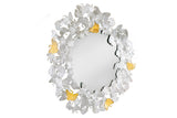 Wall mirror GINKGO LEAVES 95cm gold silver