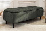 Bench chest EN VOGUE 120cm w/ storage space velvet dark green