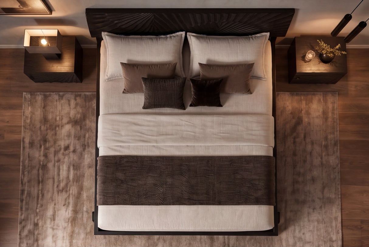 Bed SCORPION 180x200cm 3D mango wood black