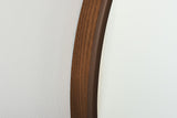 Wall mirrow PORTRAIT 70cm round walnut wood veneered