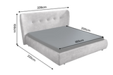 Bed FLORENZ 180x200cm velvet grey