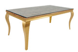 Dining table MODERN BAROCK BARRACUDA 200cm gold incl. glass top w/o teak top