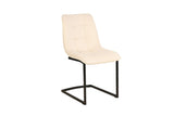 Freischwinger MIAMI quadratische Steppung Cord beige mit schwarzem Metallgestell