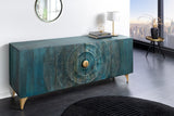 Sideboard GOLDEN SUNSET 180cm 3D mango wood turquoise