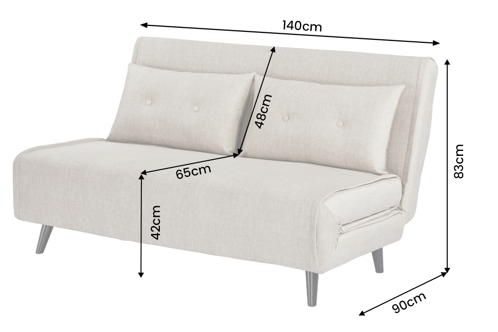 Sleeping chair SMART MULTIFUNCTION 140cm velvet champagne