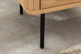 Bedside table ATELIER 55cm natural oak wood look w/ black legs