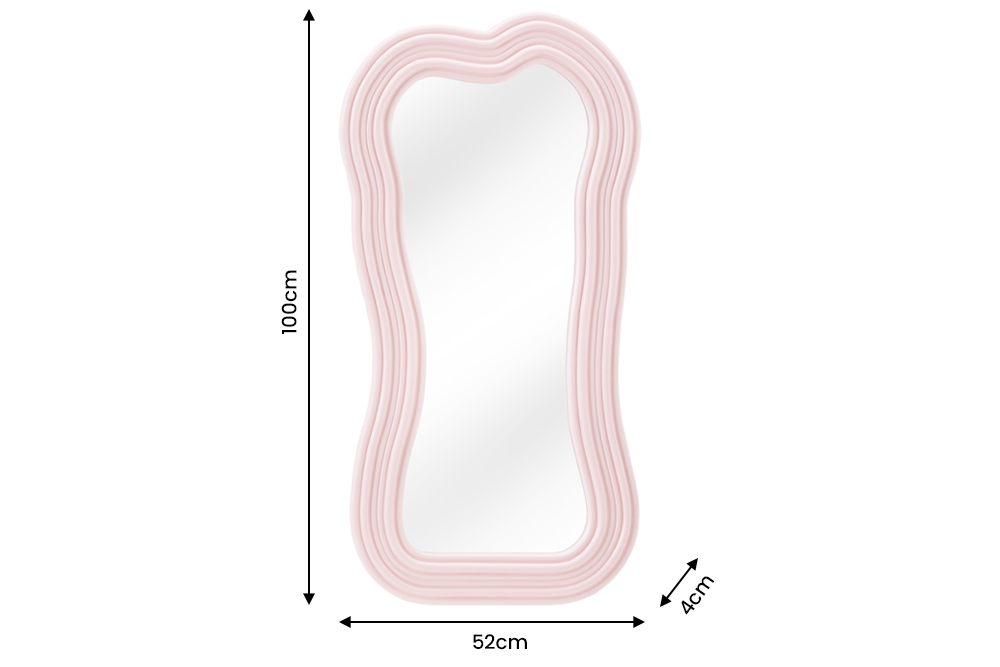 Wall mirror ALICE II 100cm pink