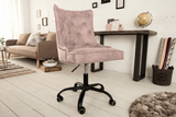 Bürostuhl VICTORIAN 49-57cm Mikrofaser Vintage Taupe im Chesterfield-Stil