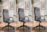 Bürostuhl LAZIO 49-59cm mit Wippfunktion Samtbezug Vogue Velours Anthrazit