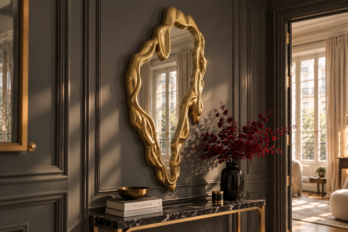 Wall mirror FLUIDUM 150cm gold
