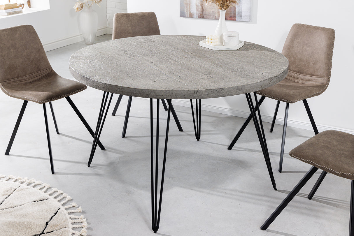 Dining table SCORPION Ø 80cm round mango grey