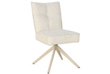 Swivel chair LUGANO 360° auto-return spring core chenille tweed beige