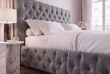 Bed PARIS CHESTERFIELD 180x200cm velvet grey