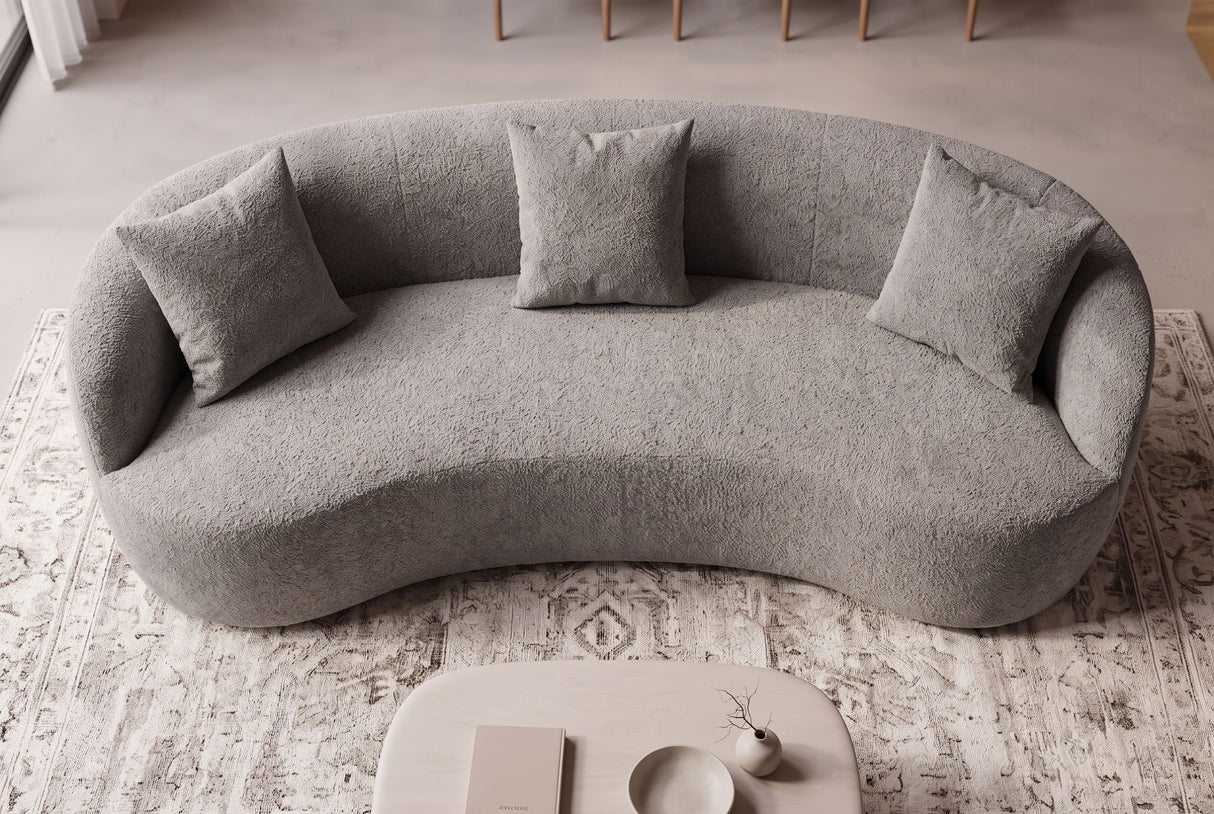 Sofa ATELIER 230cm 3-Sitzer Bouclé grau