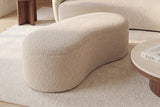 Bench chest ELEMENTAL 120cm upholstered w/ storage space bouclé champagne beige