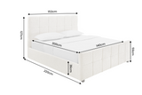 Bed PRESTIGE 140x200cm w/ storage space and slatted frame bouclé creamy