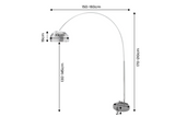 Floor lamp BIG BOW 170-210cm chrome w/ marble base