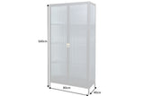 Vitrine AMSTERDAM 160cm Riffelglas schwarz