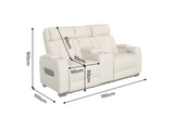 Kinosessel HOLLYWOOD 2-Sitzer elektrisch verstellbar Kunstleder beige