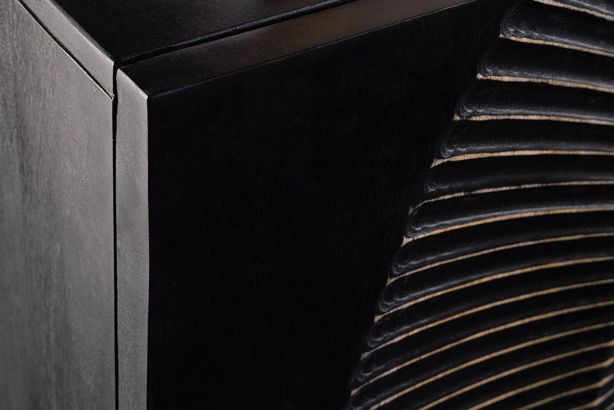 Sideboard GOLDEN SUNSET 140cm 3D Mangoholz schwarz