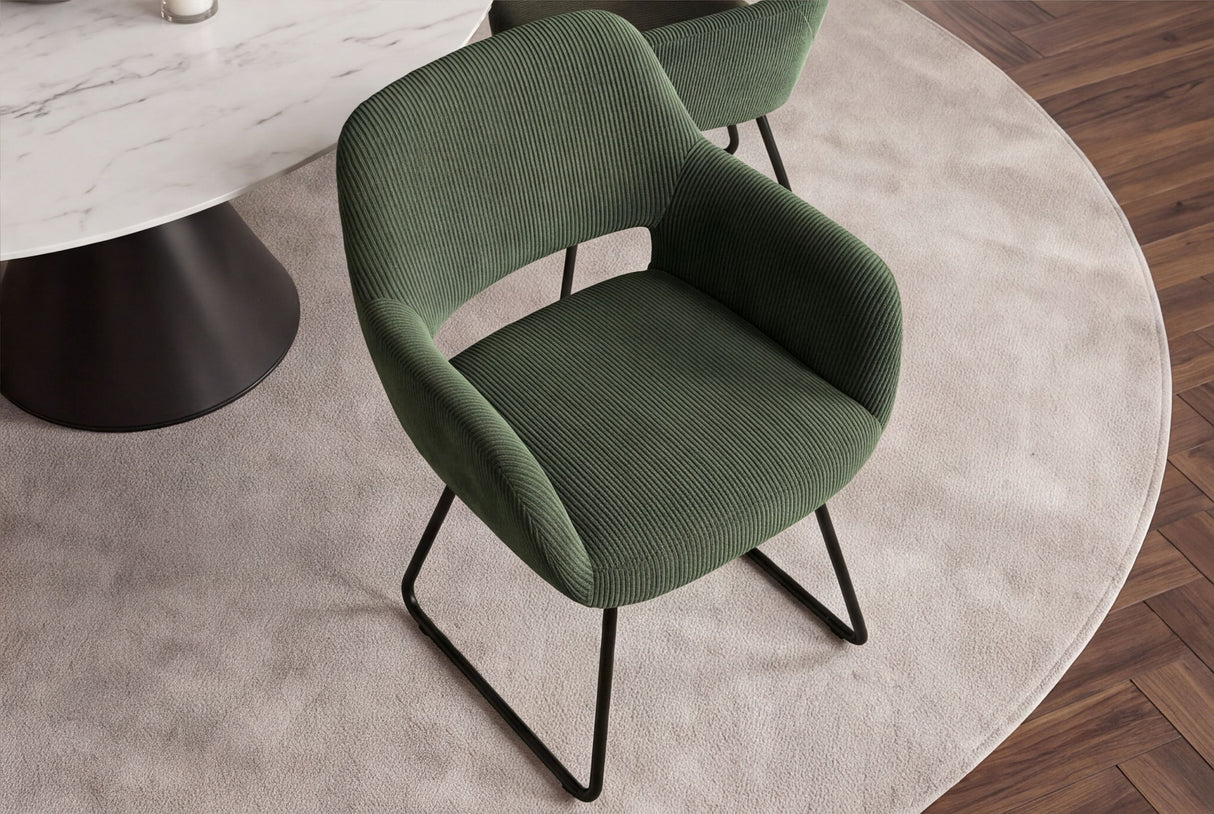 Chair MUSTANG with armrests cord green