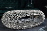 Coffee table ORGANIC LEAF 120cm silver