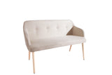 Bench SCANDINAVIA 116cm with armrests textured fabric natural